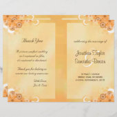 Papier Ivory Gold Floral Élégant Bi-Fold Wedding Programm (Devant / Derrière)