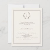 Papier Ivory monogrammed milestone age-neutral invitation (Devant)