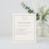 Papier Ivory monogrammed wedding program (Debout devant)