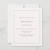 Papier Ivory rose gold photo birthday invitation (Dos)