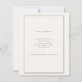 Papier Ivory taupe monogram wreath wedding Save the Date  (Dos)