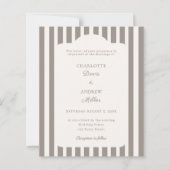 Papier Ivory Taupe Neutral Striped Wedding invitation (Devant)