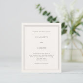 Papier Ivory taupe simple luxury wedding invitation (Debout devant)