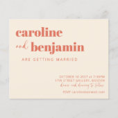 Papier Ivory Terracotta Faire-part de mariage budgétaire  (Devant)