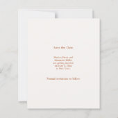 Papier Ivory terracotta photo wedding Save the Date card (Dos)