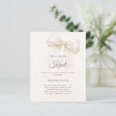 Papier Ivory tying the knot bow Bridal Shower invitation (Debout devant)