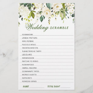 Papier Ivory White Roses Fête des mariées de verdure