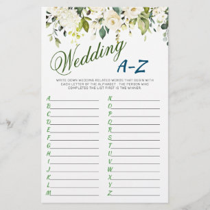 Papier Ivory White Roses Floral Fête des mariées Jeu
