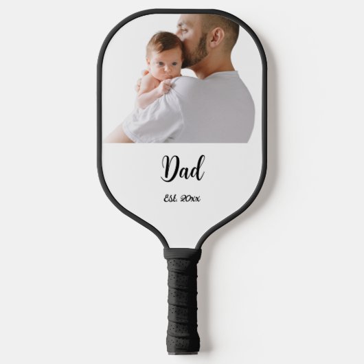 Papier Jaar Zwarte Moderne Script Pickleball Paddle (Voorkant)