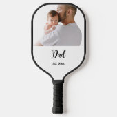 Papier Jaar Zwarte Moderne Script Pickleball Paddle (Achterkant)