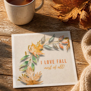 Papier J'adore l'automne plus que tout Serviette en papie
