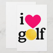 Papier J'adore le golf (Devant / Derrière)