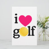 Papier J'adore le golf (Debout devant)