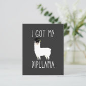 Papier J'Ai Obtenu Mon Dipllama Graduation Llama Pun Invi (Debout devant)