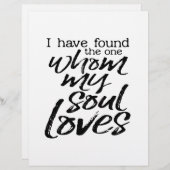 Papier J'ai trouvé celui que mon âme aime (Devant / Derrière)