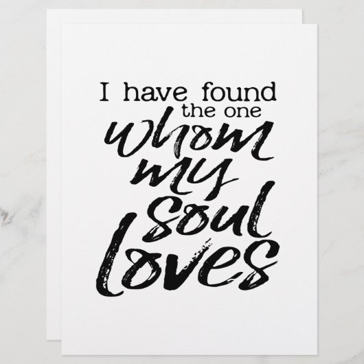 Papier J'ai trouvé celui que mon âme aime (Devant / Derrière)