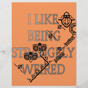 Papier J'Aime Être Étrangement Bizarre : Gras Conception 