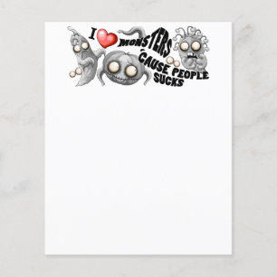 Papier J'aime les monstres parce que les gens aiment les