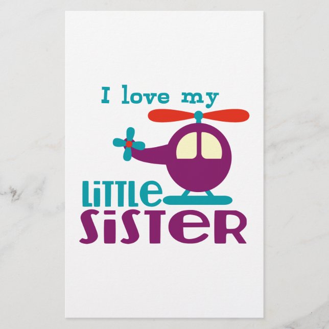 Papier J'aime ma petite soeur (Devant)