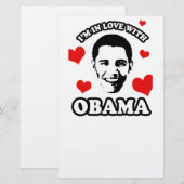 Papier J'aime Obama (Devant / Derrière)