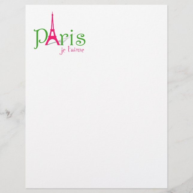 Papier J'aime Paris (Devant)
