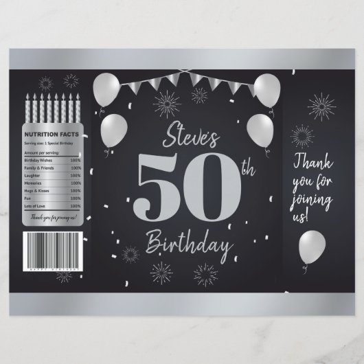 Papier Jalon Anniversaire Silver Black Chip Wrappers (Devant)