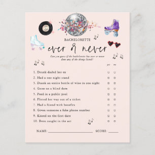 Papier Jamais ou jamais Roller Sking Bachelorette Jeu