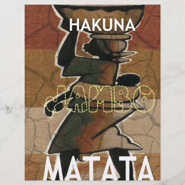 Papier Jambo Habari Hakuna Matata. (Devant)