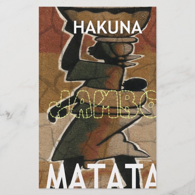 Papier Jambo Habari Hakuna Matata. (Devant)