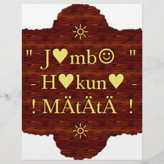 Papier jambo hakuna matata day poison (Devant)