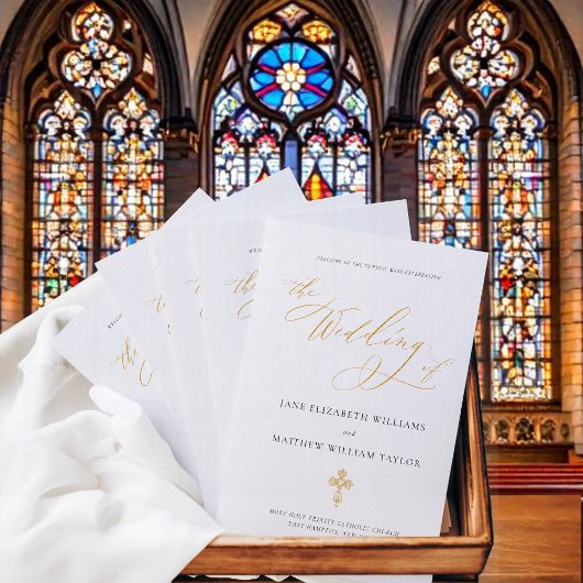 Papier Jane Gold Full Mass Catholic Wedding Program