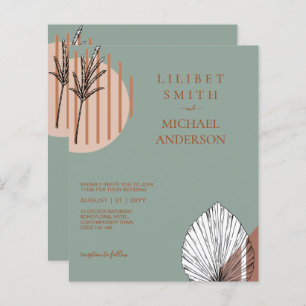 Papier Japandi Mariage Scandinave Abstrait géométrique