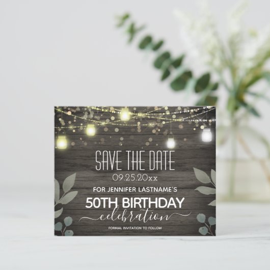 Papier Jar Lumière 50e anniversaire Enregistrer la date B (Debout devant)
