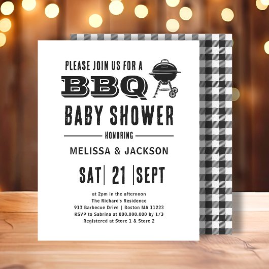 Papier Jardin BBQ Baby shower Budget Invitation