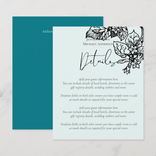 Papier Jardin botanique BUDGET fait invitation au mariage (Devant / Derrière)