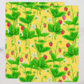 Papier Jardin de fraise sur jaune (Devant / Derrière)