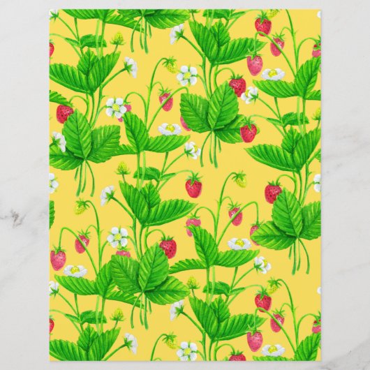 Papier Jardin de fraise sur jaune (Devant)