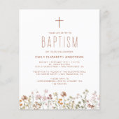 Papier Jardin fleur sauvage Baptême En Terracotta Fleurie (Devant)