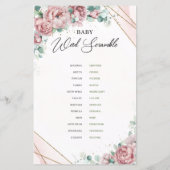 Papier Jardin fleuri luxuriant or Baby Word Scramble (Dos)