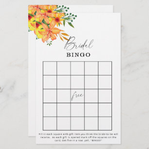 Papier Jardin fleuri nuptiale jeu de bingo