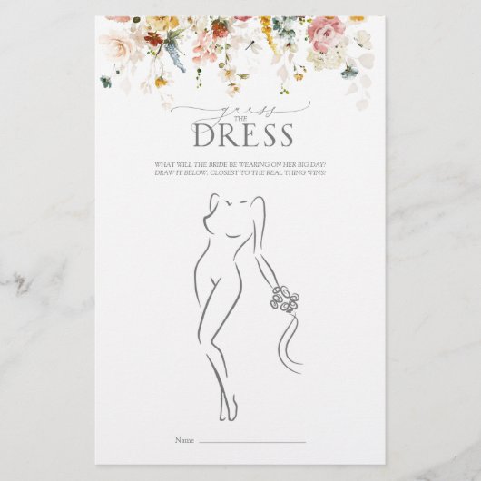 Papier Jardin Fleurs aquarelle Fête des mariées Jeu (Devant)