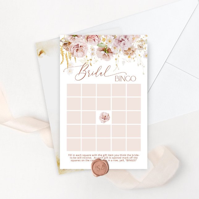 Papier Jardin floral boho nuptiale jeu de bingo (Créateur téléchargé)