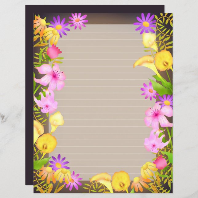 Papier Jardin Floral Brown (Devant / Derrière)