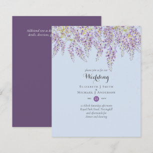 Papier Jardin Floral de Glycine Lavande Mariage Bleu Pous