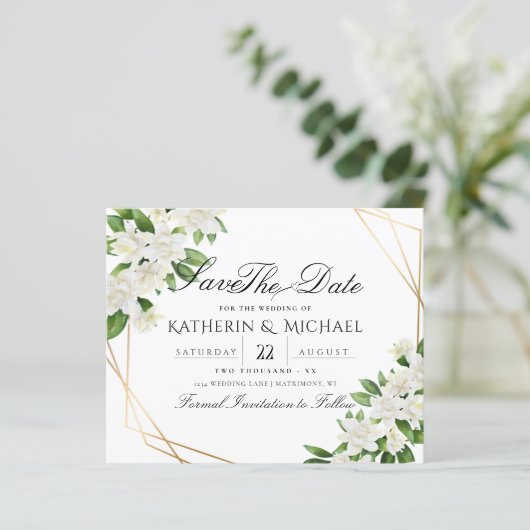 PAPIER JARDIN FLORAL GREENERGY MARIAGE ENREGISTRER LA DAT (Debout devant)