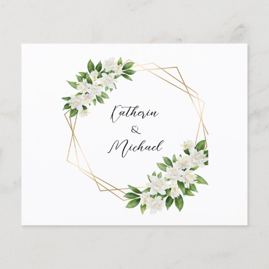 PAPIER JARDIN FLORAL GREENERGY MARIAGE ENREGISTRER LA DAT (Dos)