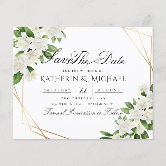 PAPIER JARDIN FLORAL GREENERGY MARIAGE ENREGISTRER LA DAT (Devant)