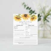 Papier Jardin jaune tournesol Floral Baby Prédictions & (Debout devant)