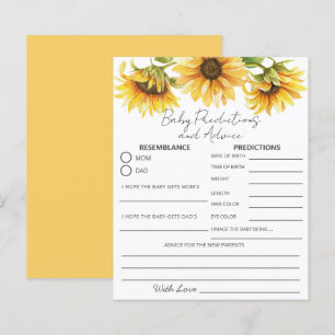 Papier Jardin jaune tournesol Floral Baby Prédictions &