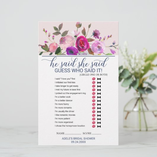 Papier Jardin Romantique Il A Dit Qu'Elle A Dit Jeu (Debout devant)